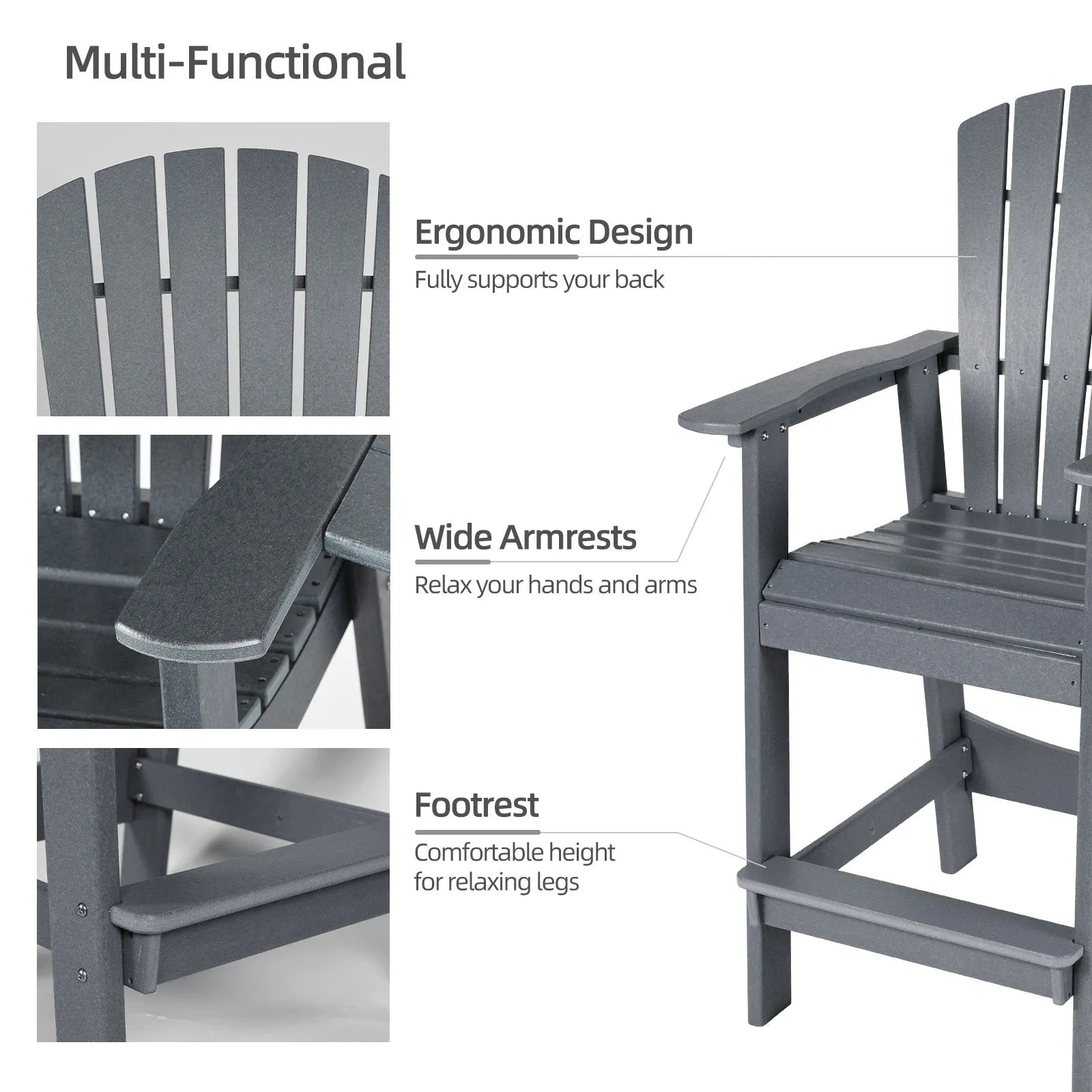 Tall_Adirondack_Chairs_Set_of_2_HDPE_Patio_Bar_Stool_with_Connecting_Tray_Aoodor_Gray-4-1