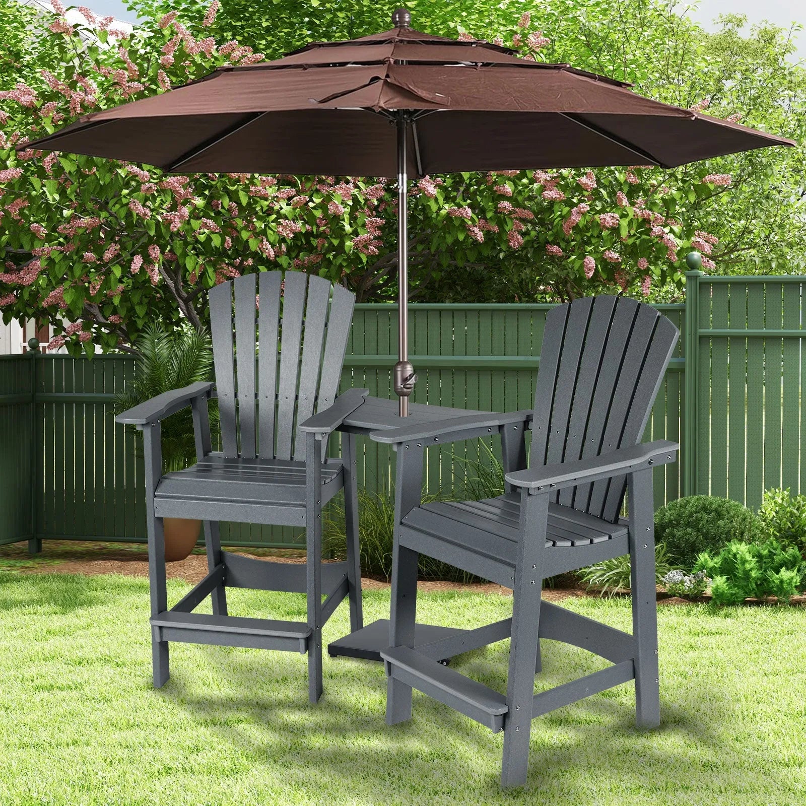Tall_Adirondack_Chairs_Set_of_2_HDPE_Patio_Bar_Stool_with_Connecting_Tray_Aoodor_Gray-9-1